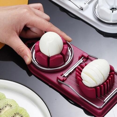 2 Slicing Styles Egg Slicer Cutter Stainless Steel Cutting Wires Sectioner Multifunction Fruit Cutter Egg Tools Kitchen Gadgets