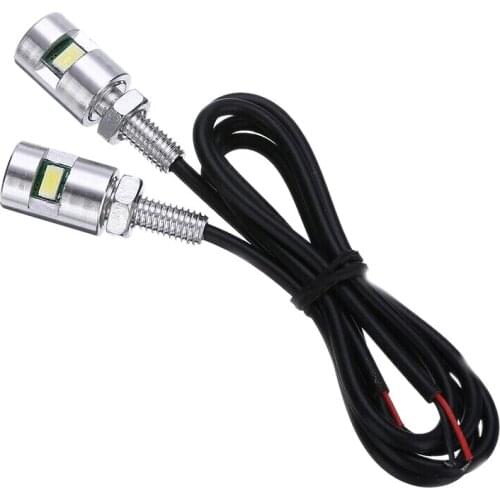 2X Chrome 5630 Motorcycle Screw Bolt Lamp Car Universal License Plate Light 12V