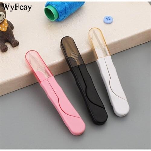 3Pcs Multipurpose Wear Cover Handle Safety Sewing Scissors Thread Yarn Cutting Scissors Embroidery Cross-stitch U Shape Scissors
