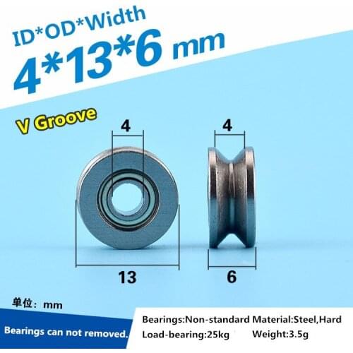 5pcs 4*13*6mm V604ZZ metal V type bearing 4mm bore