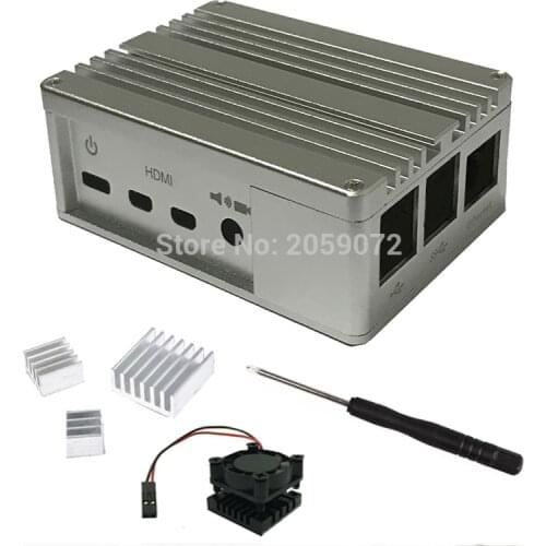 Raspberry pi 3/4 Model B aluminum black/silver case, with Fan Heatsink
