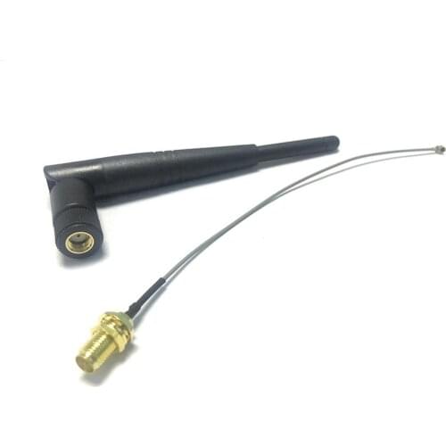 Wifi Antenna 2.4Ghz 3dbi Omni aerial RP SMA male rubber duck + ufl/ipx to RP SMA female cable 15cm for WIFI router