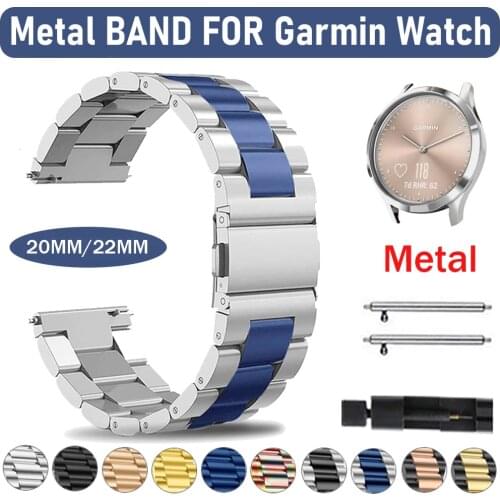 Stainless Steel Wrist Band for Garmin Vivomove HR Watch Classic Metal Bracelet for Vivomove HR 20mm 22mm Wrist Strap Accessories