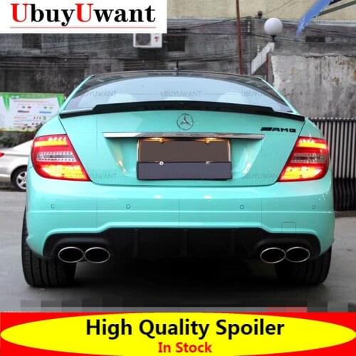 For Mercedes W204 2008- 2014 C-class C180 C200L C63 Spoilerc74 STYLE Carbon Fiber Car Rear Trunk Wing Spoiler