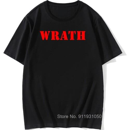 Limited WRATH Natural Selection Logo Design Graphic Men Black T-Shirt Summer Fashion Streetwear O Neck 100% Cotton Short sleeve