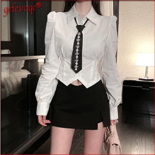 Белые блузки Gefevoqe China At AliExpress