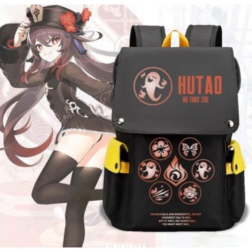 Game Backpack Genshin Impact Keqing Klee Fischl Cosplay Bags Students School Bags Large Capacity Laptop Travel Bags