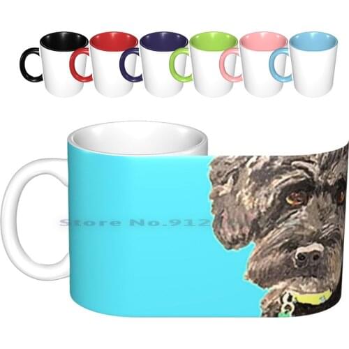 Portuguese Water Dog Blue Ceramic Mugs Coffee Cups Milk Tea Mug Portuguese Water Dog Portuguese Water Dogs Portie Pwd Art Black