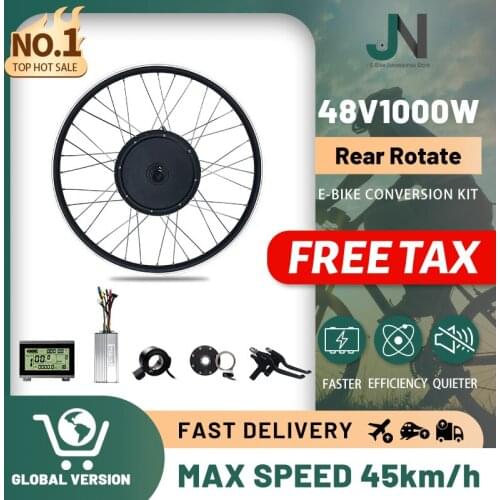EU RU Duty Free No Tax Electric Bicycle Conversion Kit 48V 1000W 20-29inch 700C Rear Roated Brushless Hub Motor Bike Rear Wheel