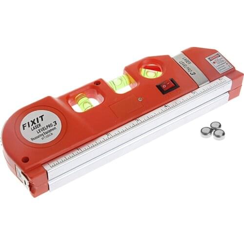 LV03 Laser Level Horizontal Vertical Line Measuring Tape Tester/Ruler Red
