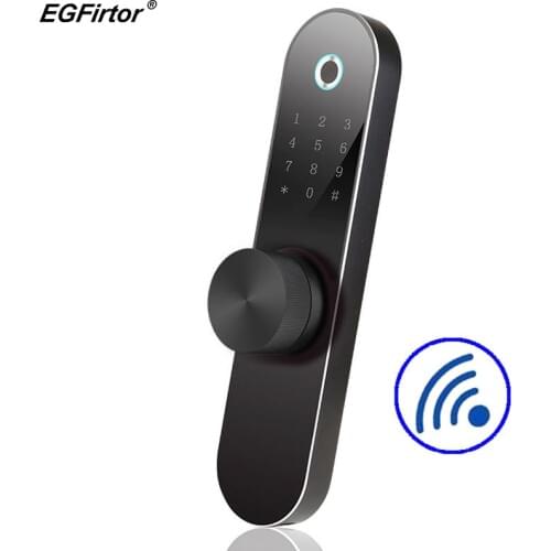 Multi-functional Smart Fingerprint Password Card Key Security Fingerprint Wooden Door Lock for Home Security 300 Fingerprint