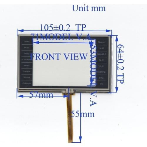 NEW105mm*64mm 4.3inch 4 line For Car DVD touch screen panel for radio car this is compatible TouchSensor FreeShipping