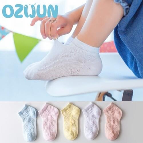 2021 New Summer Style 2-3Y/3-5Y/5-8Y Baby Girls Boys Mesh Cotton Comfortable Breathable Sweat Socks for Children Kids