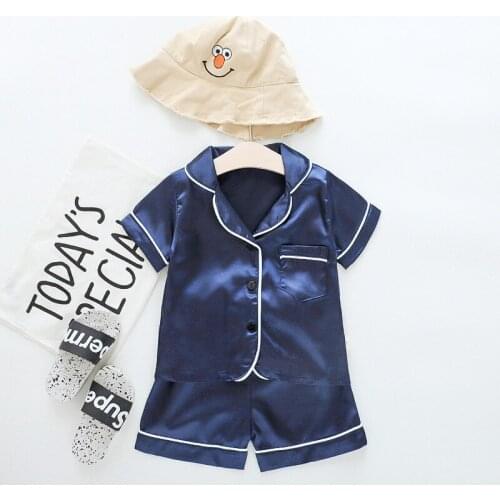 New childSummer Baby girls boys Cute Pajamas Short-sleeved 2pcs suit household children Sleep Wear Kids baby girl cloths