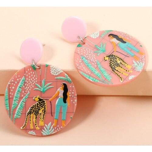 New Ring Earrings Green Resin Cute Animal Big Statement Jewelry Wholesale Colorful Long Dangle Hanging Earring For Women 2021 Za