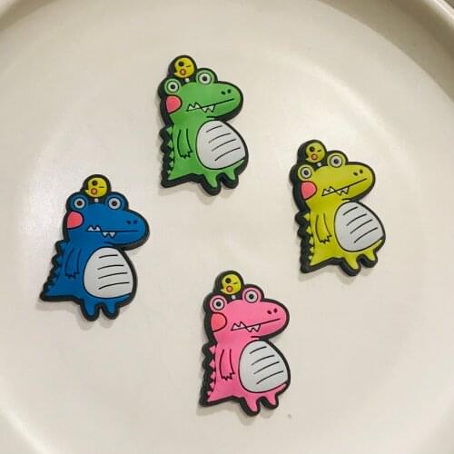 Wholesale 4PCS Mix Cartoon Dinosaur PVC Craft Flat Back DIY Kids Rings Cap Bags Charms Scrapbooks Embellishments