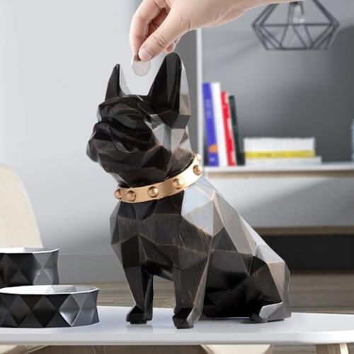 Resin Dog Shape Money Box For Kids Gift Cash Save Safe Box Money Storage For Children Birthday Gift Coins Box Dog Bank Piggybank