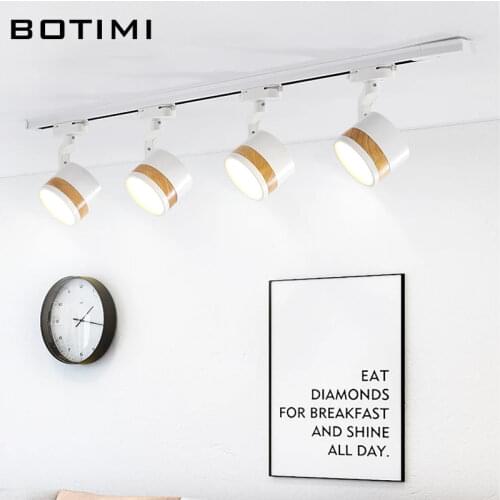 BOTIMI 220V LED Ceiling Lights With Track For Living Room Black Adjustable Office Surface Mounted Lighting
