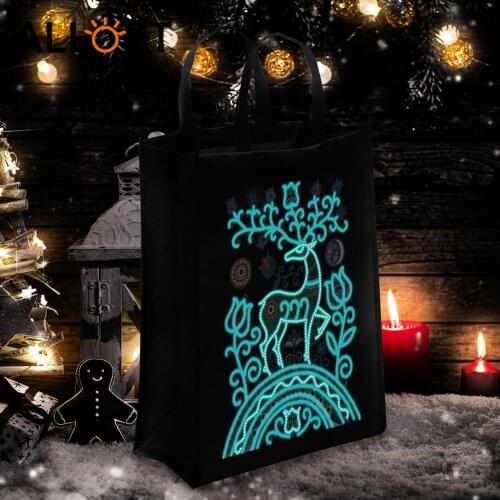 DIY Diamond Painting Handbag Halloween 5D Luminous Cartoon Animal Mosaic Drill Eco-friendly Shopping Shoulder Bags Home Storage