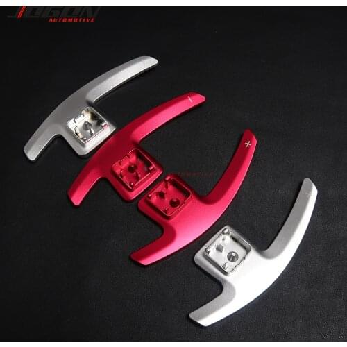 Sliver & Red Car Steering Wheel Paddle Shifter Replace Cover Trim For Audi TT TTS TTRS R8 2015-2020 A6 C7 C8 2015-2020