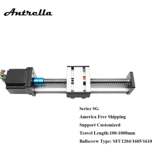 Antrella Ball Screw SFU1204 Linear Guide Slide Memory Module Actuator SG series, with Motor 42, Nema 17, for CNC and 3D printer