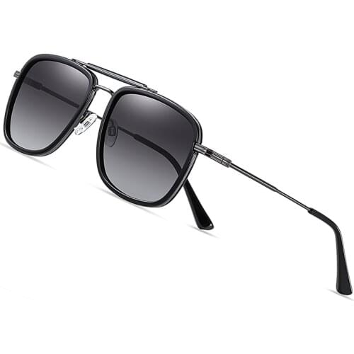 Fashion Vintage Square Polarized Sunglasses Men Designer Sun Glasses Driving Women Shades High Quality TR90 Metal Frame Retro