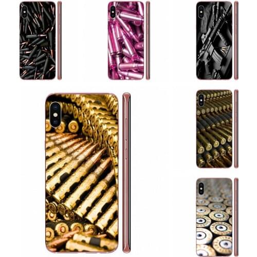 TPU Cell Phone For Samsung Galaxy A10 A20 A20E A3 A40 A5 A50 A7 J1 J3 J4 J5 J6 J7 2016 2017 2018 Design Gun And Bullets Pattern