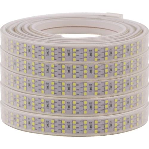 220V 110V LED Strip Three Row 264 276Leds/m SMD 2835 Flexible Ribbon Led Light Lamp Waterproof for Outdoor Decoration