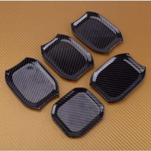 DWCX Car Carbon Fiber ABS Exterior Door Handle Bowl Cover Trim Fit for Jeep Wrangler JL 4-Door 2018