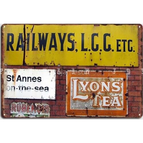 Railway Tea At St Annes On The Sea Metal Sign Bar Cave Custom Pub Wall Decor Tin Sign Posters