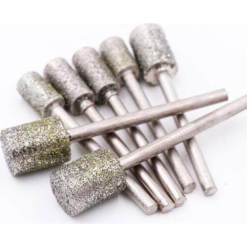 1pcs 2.35mm 3.0mm shank Cylinder Grinding Cutting Head Drill Bits Diamond Grinding head Dremel Rotary Carving Polishing Tool