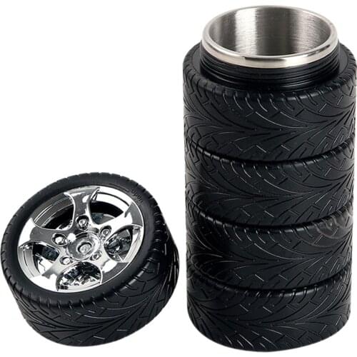 11oz Car Tire Shape Stainless Steel Inner Tube Thermo Cups for Coffee Tea Travel Mug Insulation Bottle for Car Lovers SC