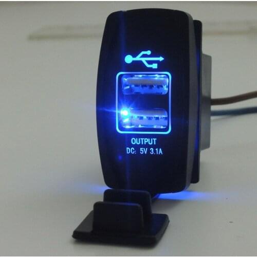 12V Car Dual USB Socket Switch For UTV Can Am Polaris Ranger RZR XP 1000 Cars Trucks Machines Tractors