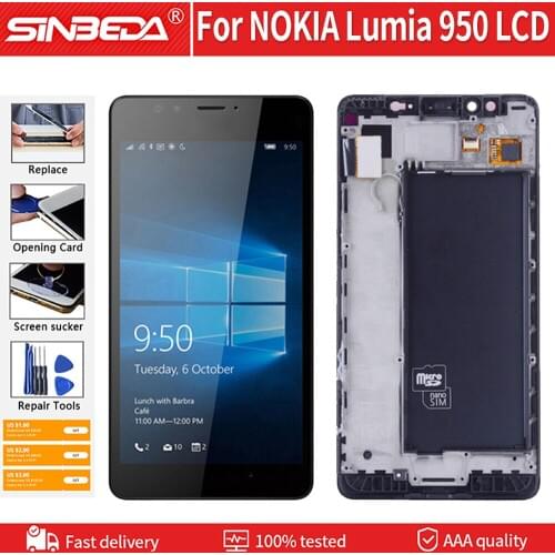 5.2" Original For NOKIA Lumia 950 RM-1104 RM-1118 LCD Display Touch Screen AMOLED Digitizer Assembly Replacement For NOKIA 950