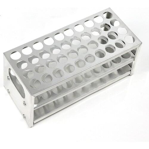 Aluminum Rack For Test Tubes AI Test Tube Holder Diam. 18.5 mm Multifunctional Aluminum Stand Up To Put 40 Tubes 1 / PK