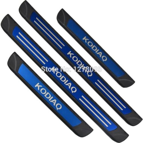 For 2017-2019 2020 Skoda Kodiaq Stainless Door Sill Scuff Plate Kick Guard Pedal Threshold Step Protector Cover Car Accessories