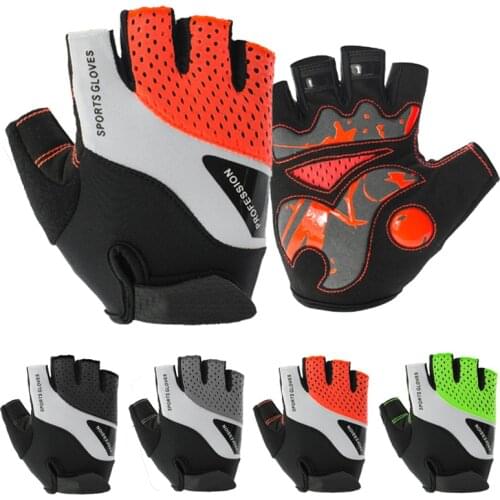 Outdoor Half Finger Breathable Cycling Gloves Sport Non-slip Men Exercise Fitness Gloves Women MTB Bike Bicycle Damping Gloves