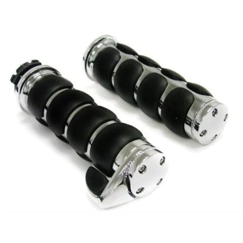 CHROME HAND GRIPS +Throttle Boss for HARLEY SOFTAIL DYNA SPORTSTER ELECTRA GLIDE