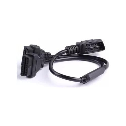 OBD2 One Point Two One Drag Two Connection Transfer Cable 16 Pin Hole OBD Interface Cable