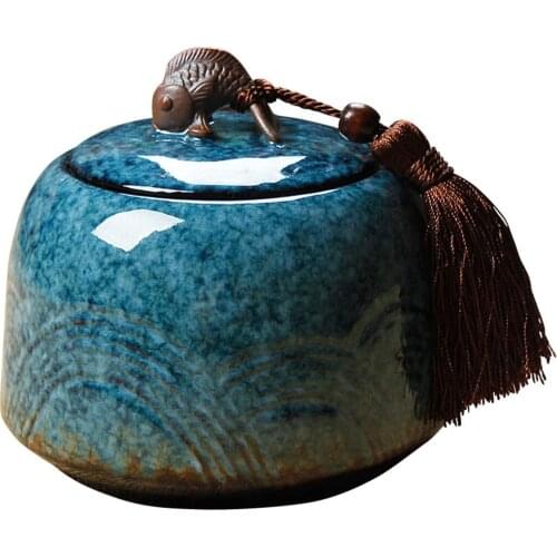 Medium Gradient Glaze Ceramic Cremation Urn by Funeral Urn for Dog Ashes/Cat Ashes and Pet Urns