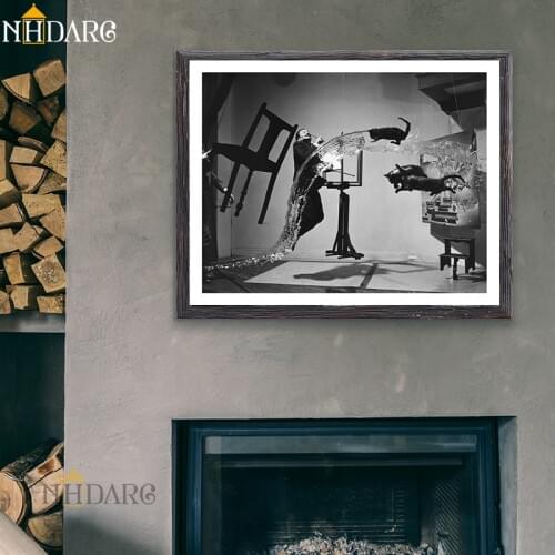Salvador Dali Wall Art Posters and Prints Spanish Artist Black White Photo Canvas Painting Wall Picture for Living Room Decor