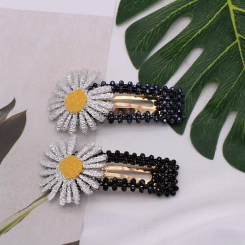 2020 Spring And Summer New School Flower Square Hair Clip Ins Small Fresh Hair Accessories