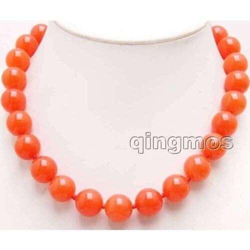 Genuine Big 14mm Round Natural China Red beads 17" necklace-nec5986 wholesale/retail
