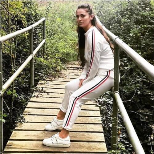 Fall clothes for women 2020 Fashion Striped Sweatshirt Pants Tracksuit Women Sport Suit Outfits 2 Piece Sets Womens Clothing