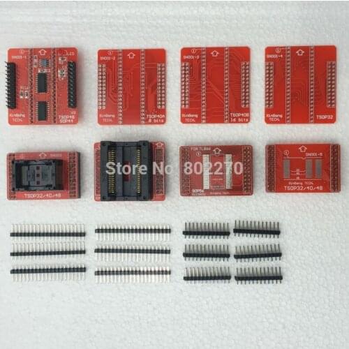 Complete standard 20mm TSOP adapter set for TL866CS/TL866A programmers support TSOP32,TSOP40, TSOP48 and SOP44 package chips
