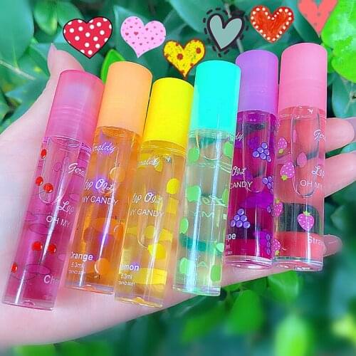 Rolling Transparent Fruit Lip Gloss Plumping Jelly Liquid Lipstick Long Lasting Moisturizing Nourishing Lip Gloss Lip Oil Makeup