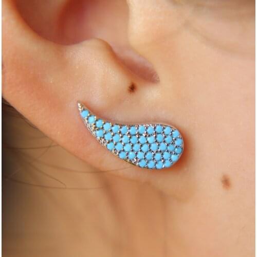 Hot 925 Sterling Silver Korean Sweet Feather Stud Earring Temperament Simple Personality Short Paragraph Earring Earrings