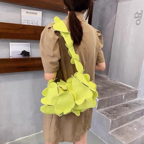 Fashion PU Leather Tote Bag Women Flowers Shoulder Bag High-quality Underarm Bags Luxury Branded Handbag Girl Top-Handle Bags