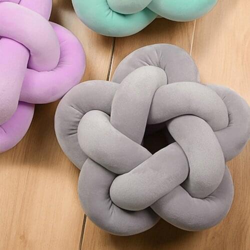 Nordic Handmade Woven Knot Soft Back Cushion Sofa Toys Seat Cushion For Kids Room Office Star Pillow Car Wedding Decor 32CM