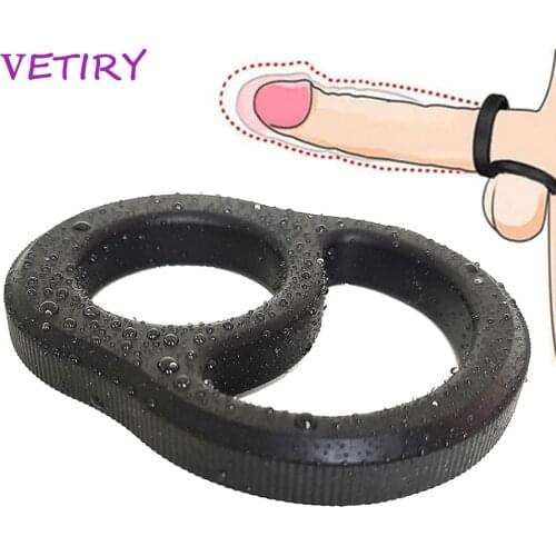 Penis Enlargement Scrotum Bind Dual Ring Delay Ejaculation Couple Sex Porducts Sex Toys for Men Erection Penis Ring Cock Ring